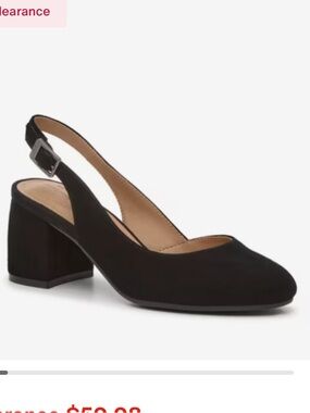 Hush Puppies Black Suede Slingback Block Heel Pump